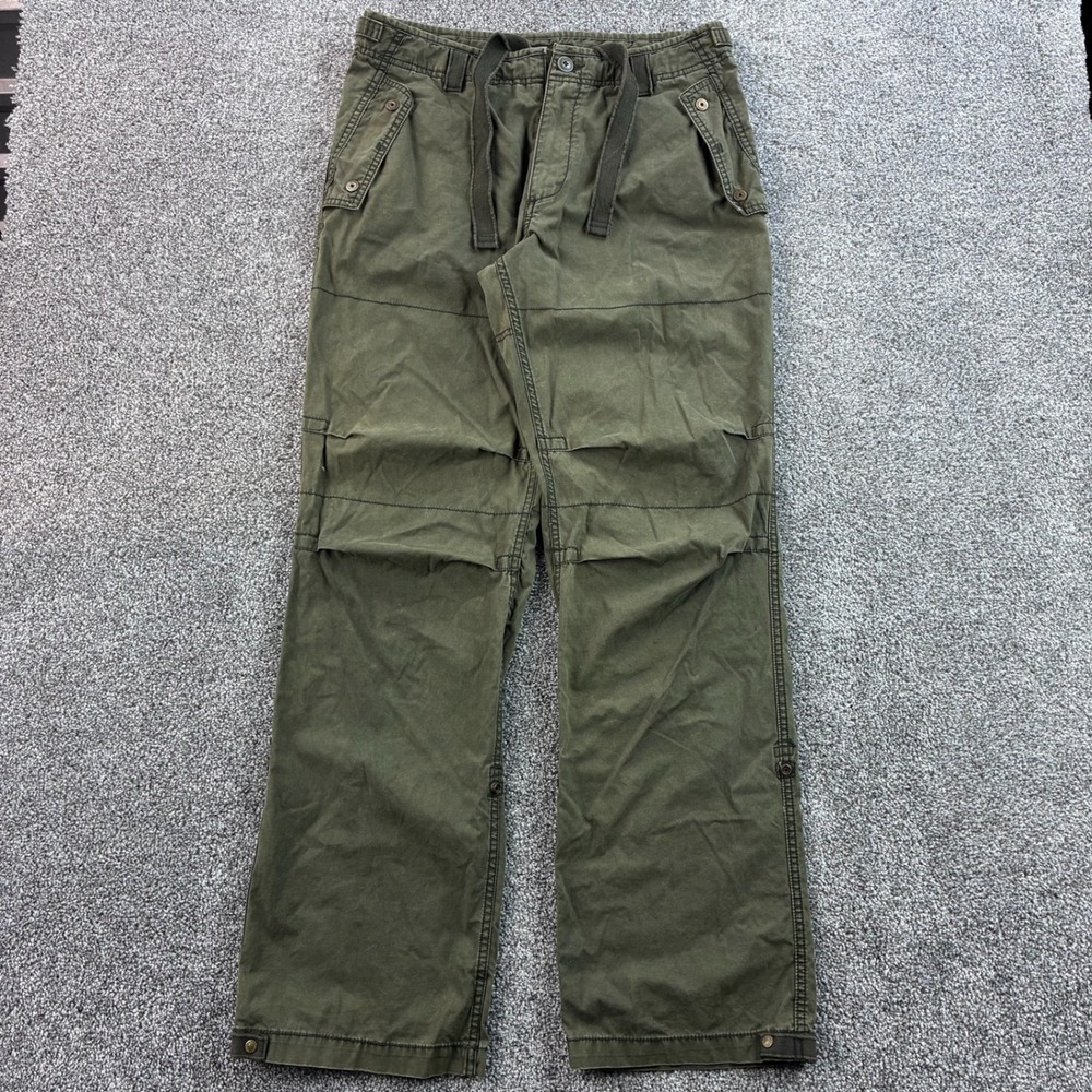 Y2K Old Navy Cargo Pants Mens 33x34 Olive Green Cotton Tactical Utility Military